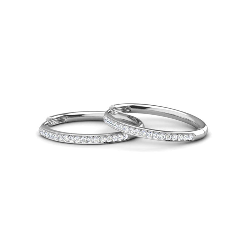 Bianca 18k White Gold Plated 25mm Silver Hoop Earrings with Swarovski Crystals