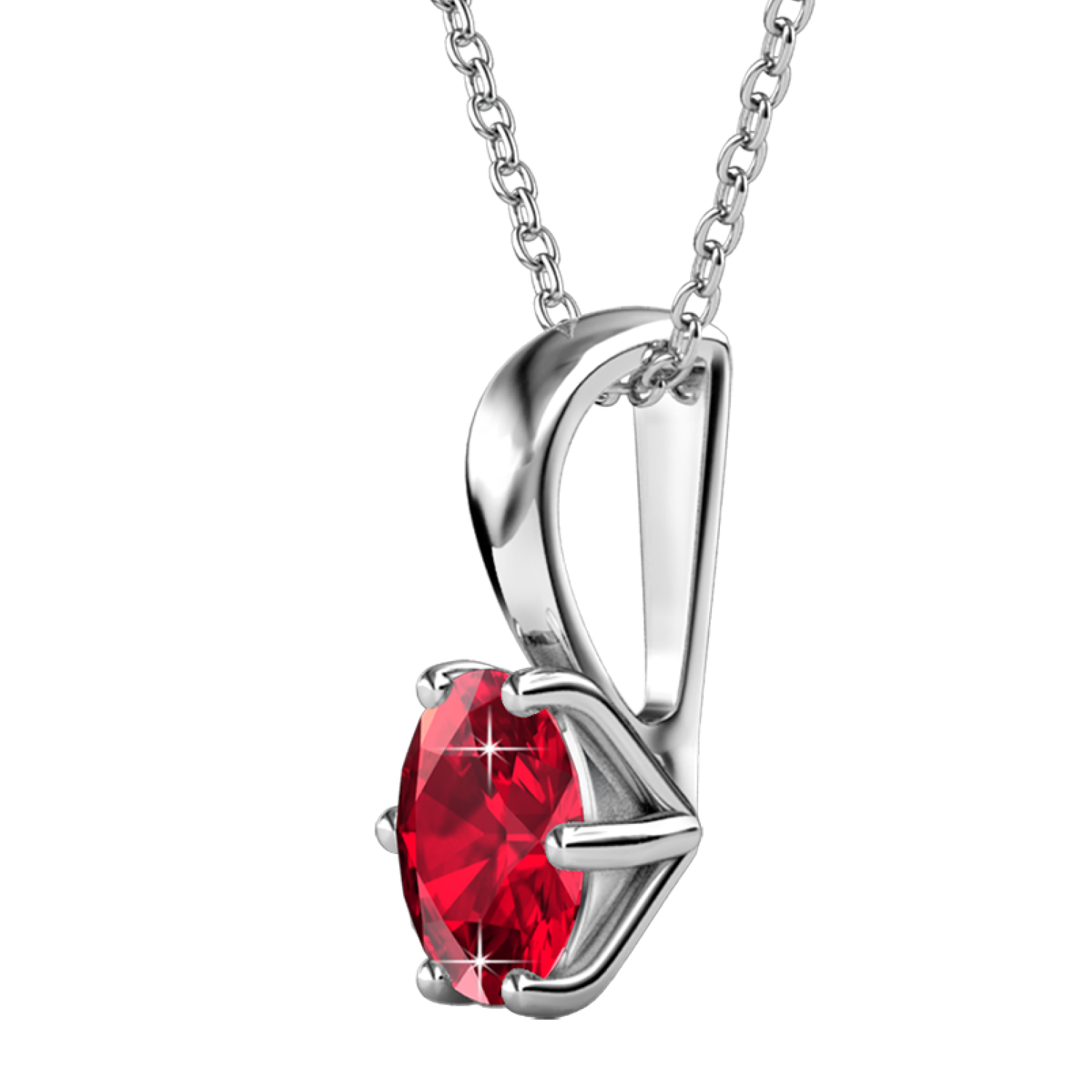 Birthstone Necklace 18k White Gold Plated Solitaire Necklace with 1CT Swarovski Crystal