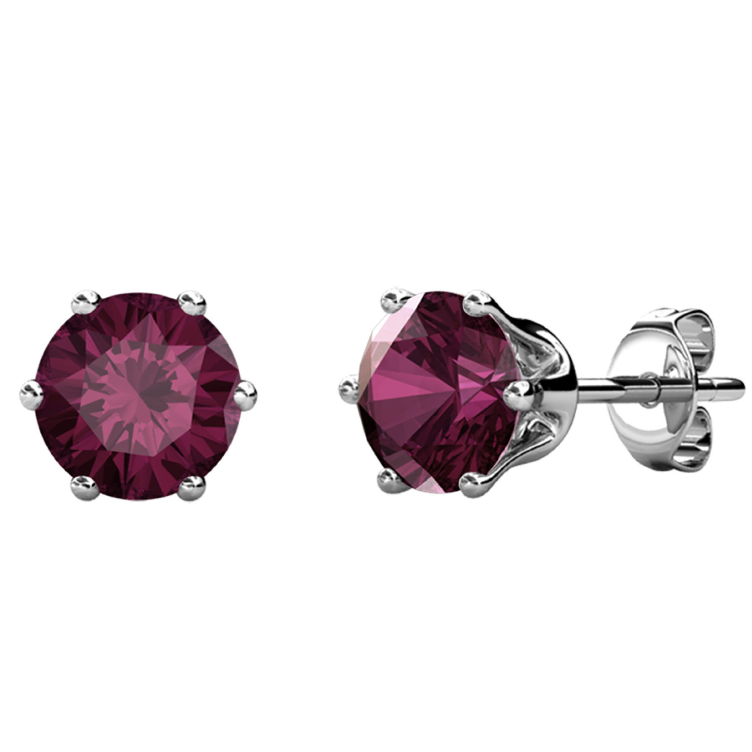 Birthstone Earrings 18k White Gold Plated Stud Earrings with 1CT Swarovski Crystals