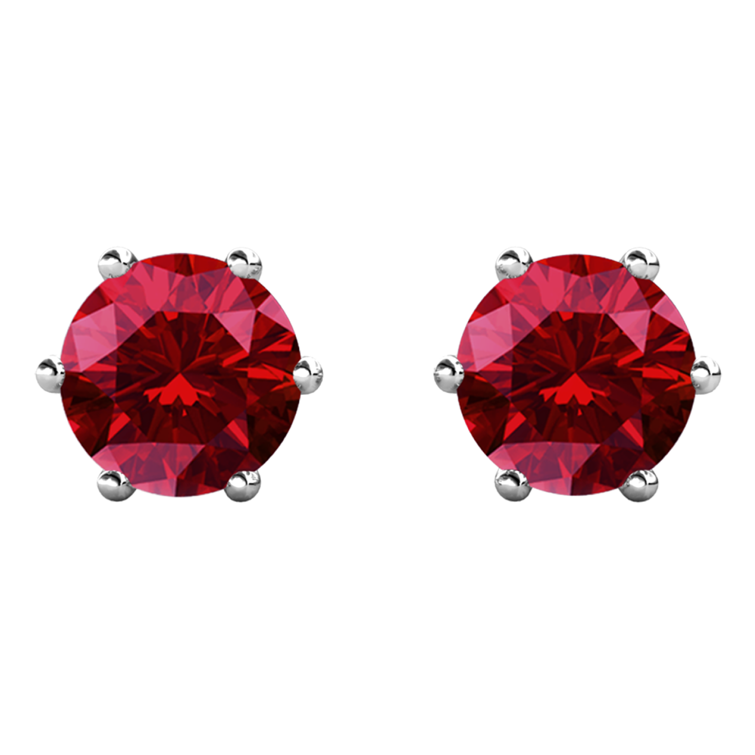 January Birthstone Garnet Earrings 18k White Gold Plated Stud Earrings with 1CT Swarovski Crystal