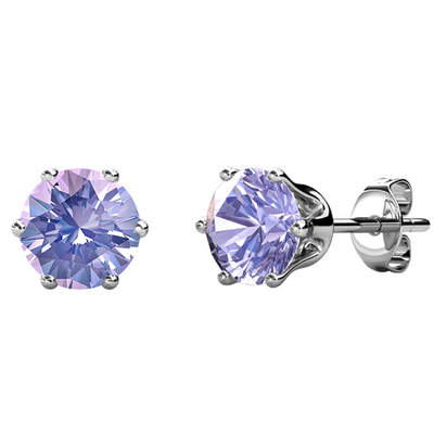Aretes de Alejandrita con piedra natal de junio, aretes chapados en oro blanco de 18 k con cristales de 1 quilate