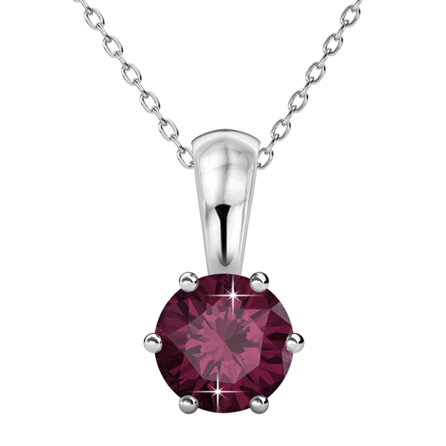 Birthstone Necklace 18k White Gold Plated Solitaire Necklace with 1CT Swarovski Crystal