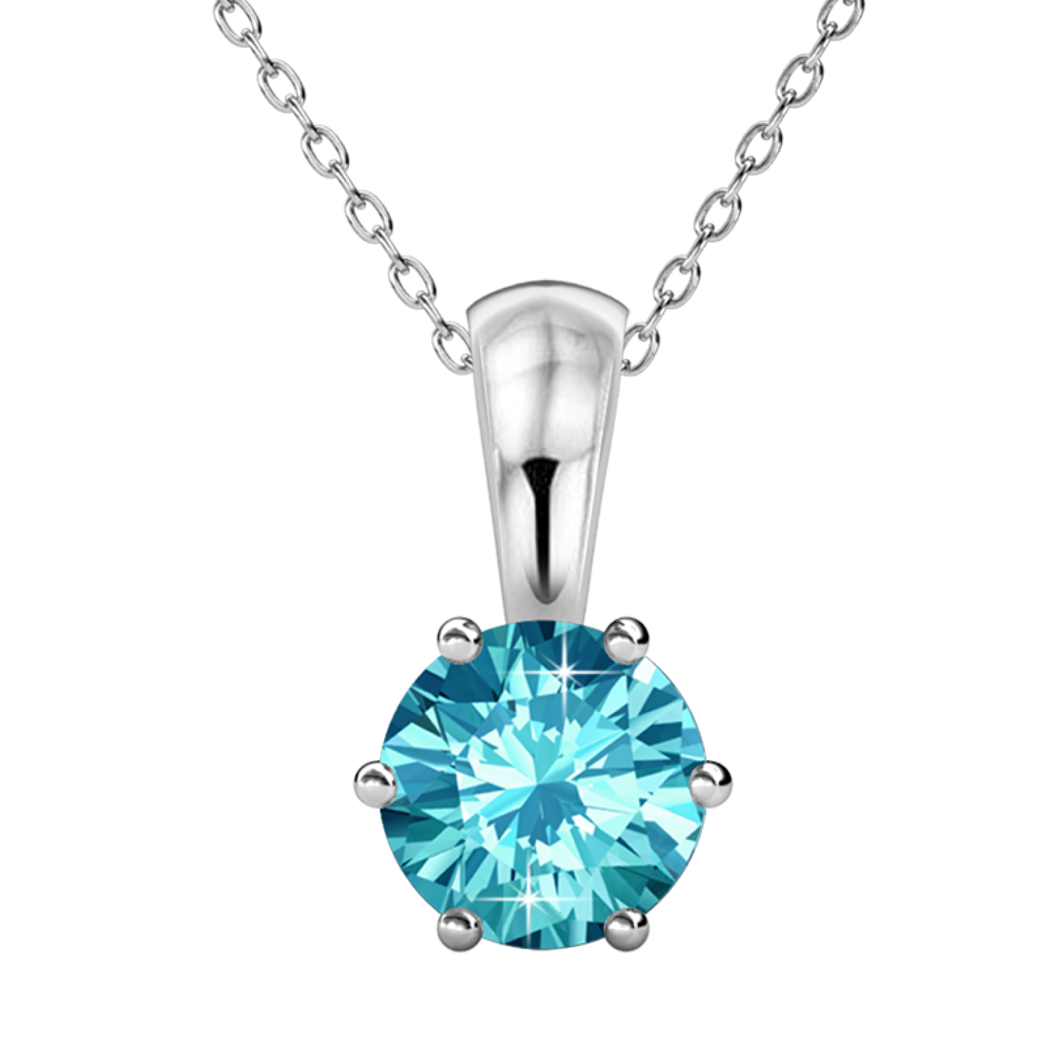 Birthstone Necklace 18k White Gold Plated Solitaire Necklace with 1CT Swarovski Crystal