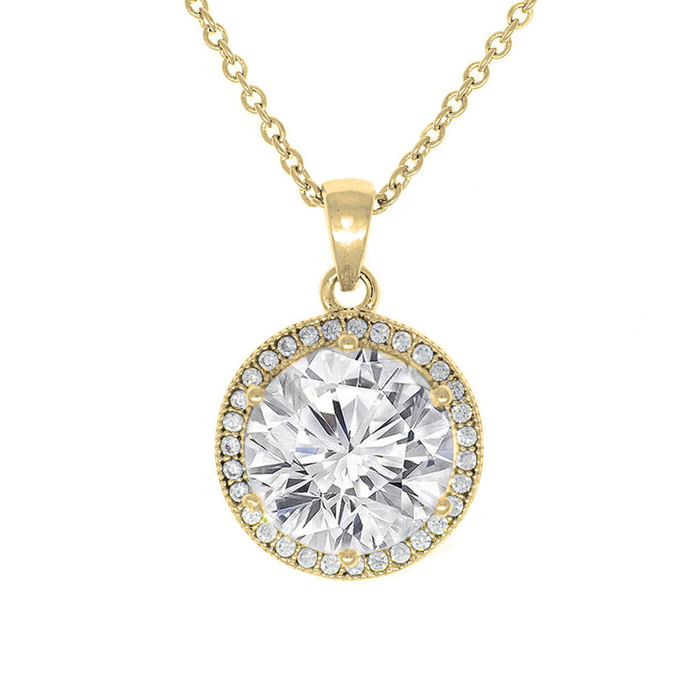 Sophia 18k White Gold Plated CZ Pendant Necklace for Women