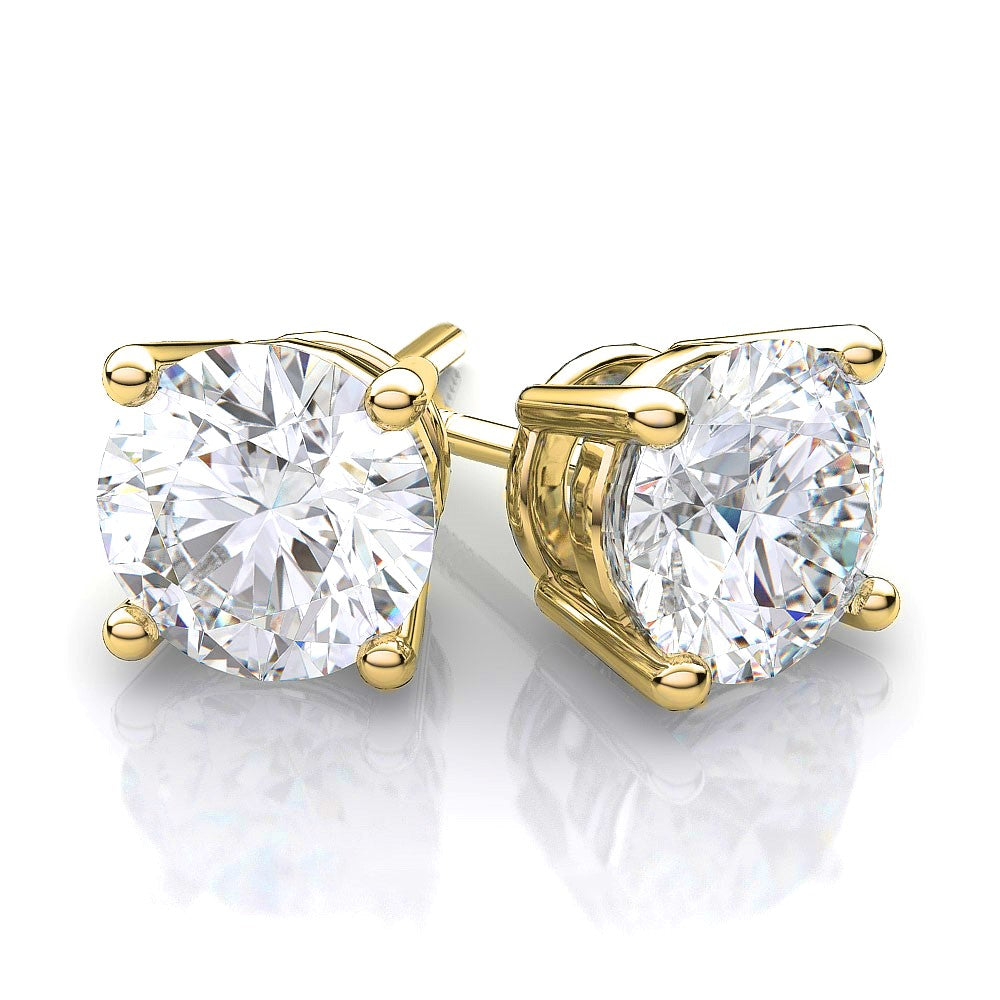 Mia 14k White Gold Plated Sterling Silver Stud Earrings with Simulated Diamond Crystals