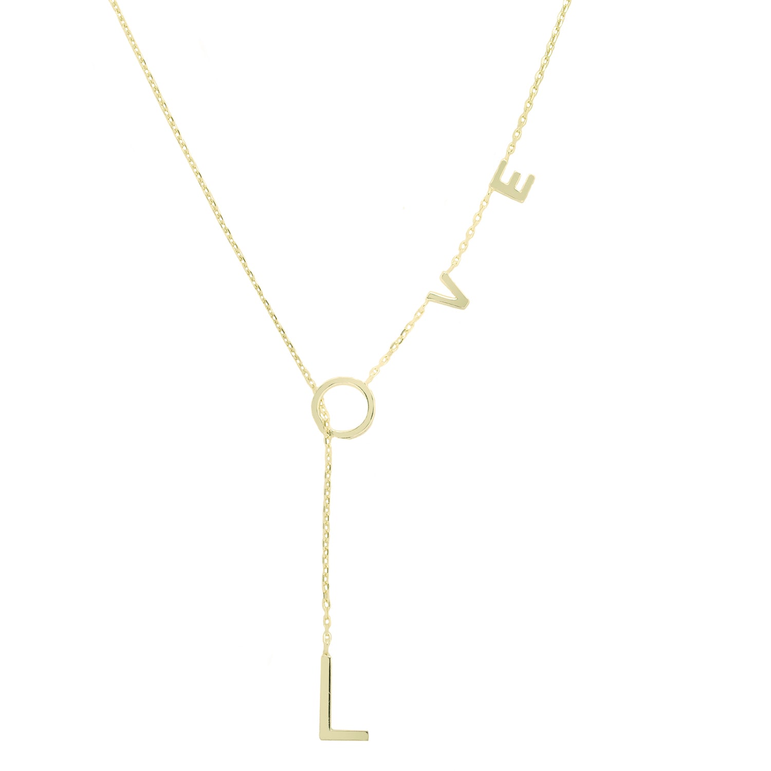 Layla 18k Yellow Gold Plated Drop Pendant Love Necklace