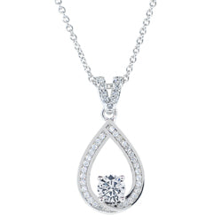 Arabella 18k White Gold Plated Teardrop Necklace with CZ Crystals