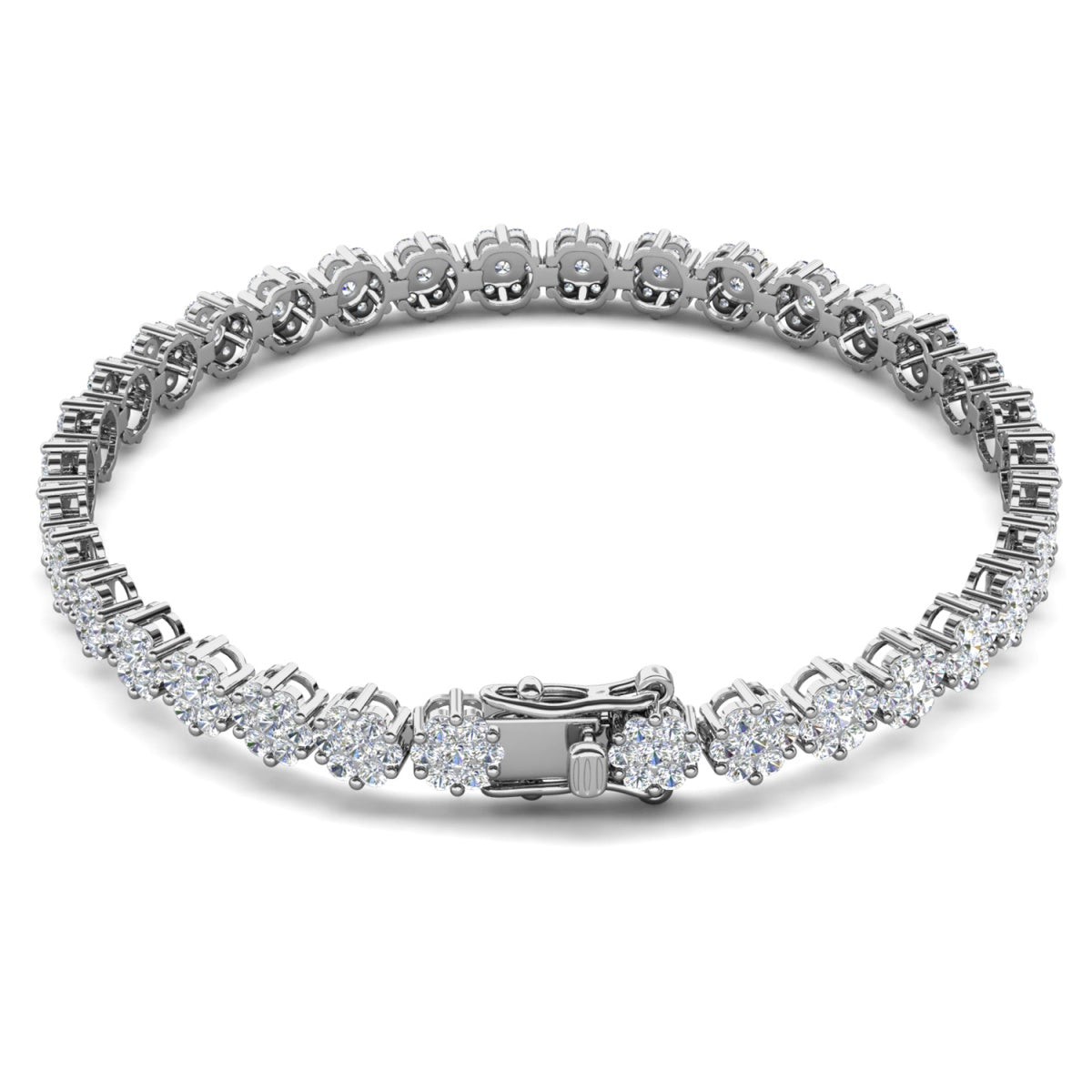 Ally 18k White Gold Plated Tennis Bracelet with Simulated Diamond Crystals