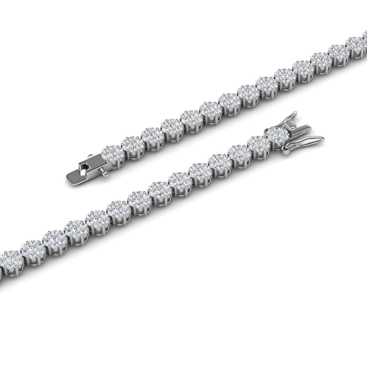 Ally 18k White Gold Plated Tennis Bracelet with Simulated Diamond Crystals