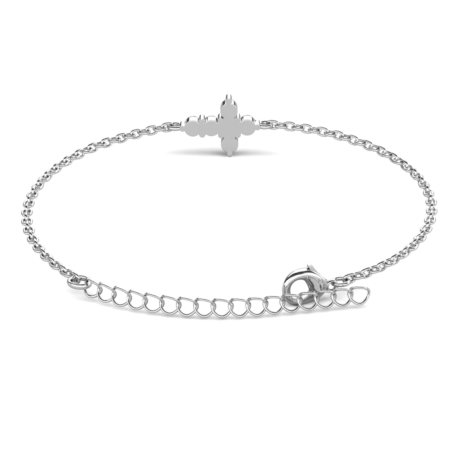 Zuri 18k White Gold Plated Cross Bracelet & Blessed by Faith Tan Sand Card