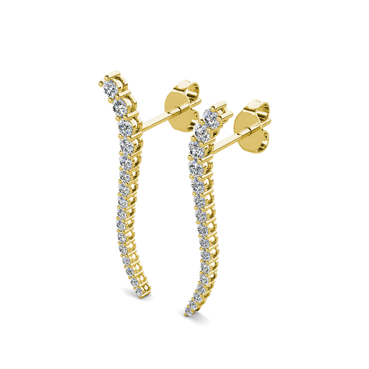 Isabella 18k White Gold Plated Sterling Silver Ear Climber Earrings with  Swarovski Crystals