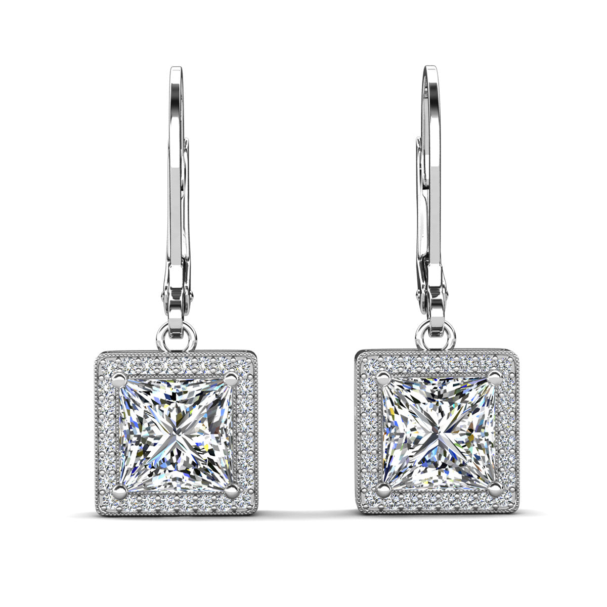 Cate & Chloe Earrings Pack of 3 - Norah, Ivy, Brooke 18k White Gold Plated Earrings