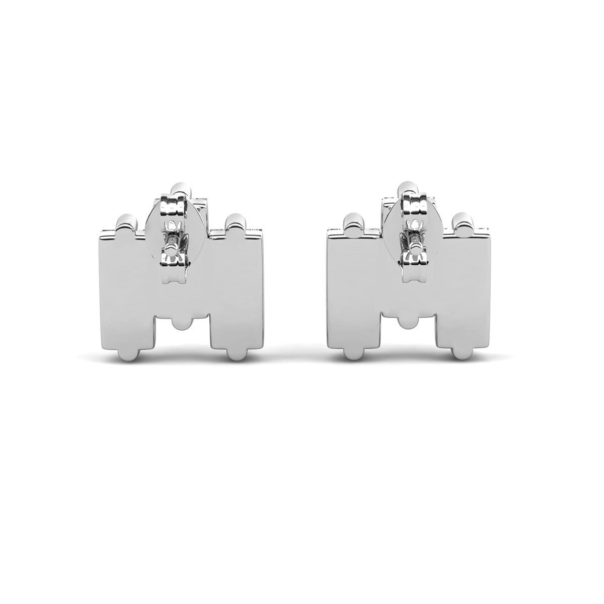 Jovie 18k White Gold Plated 3-Stone Stud Earrings with Swarovski Crystals