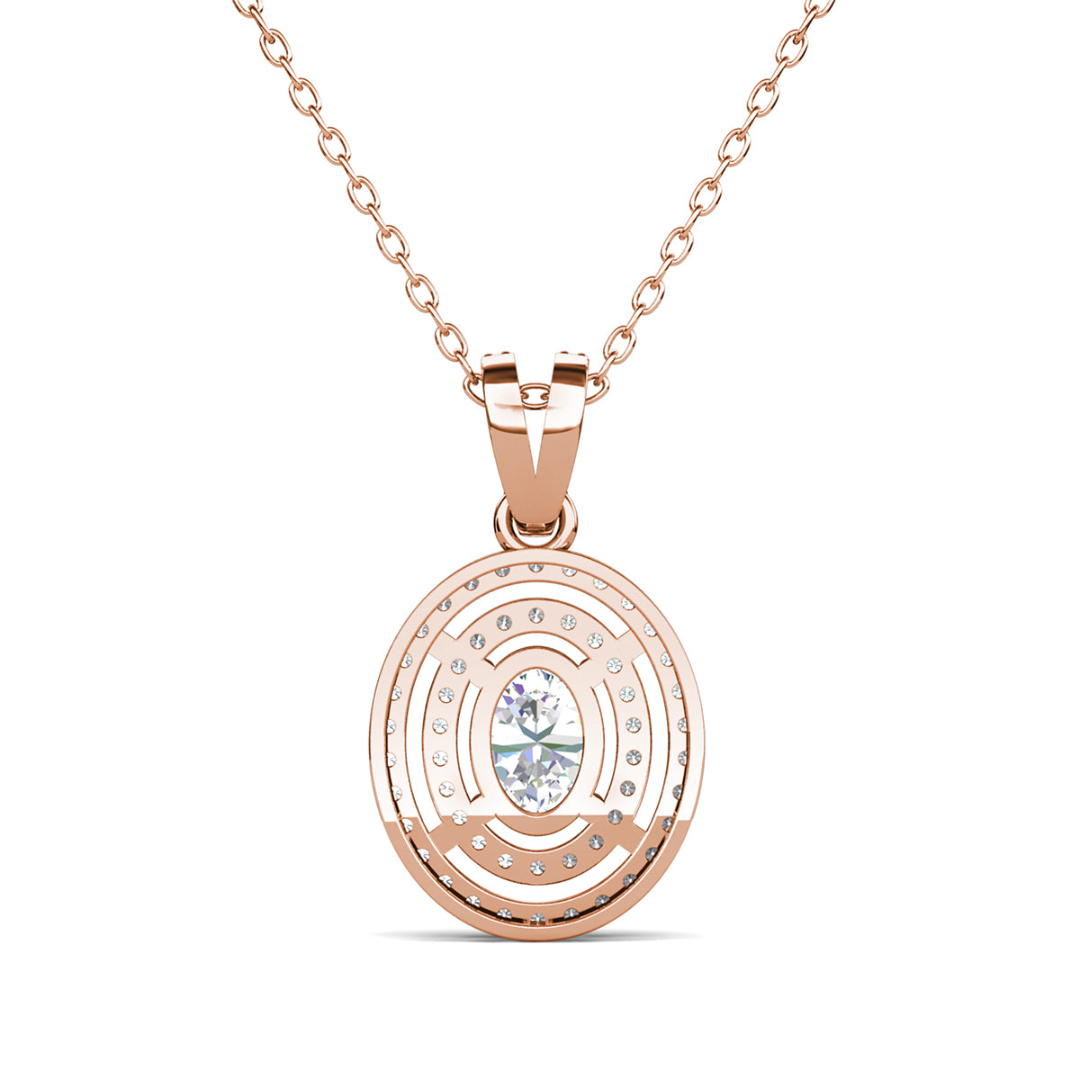 Zelda 18k White Gold Plated Pendant Necklace with Simulated Diamond Crystals
