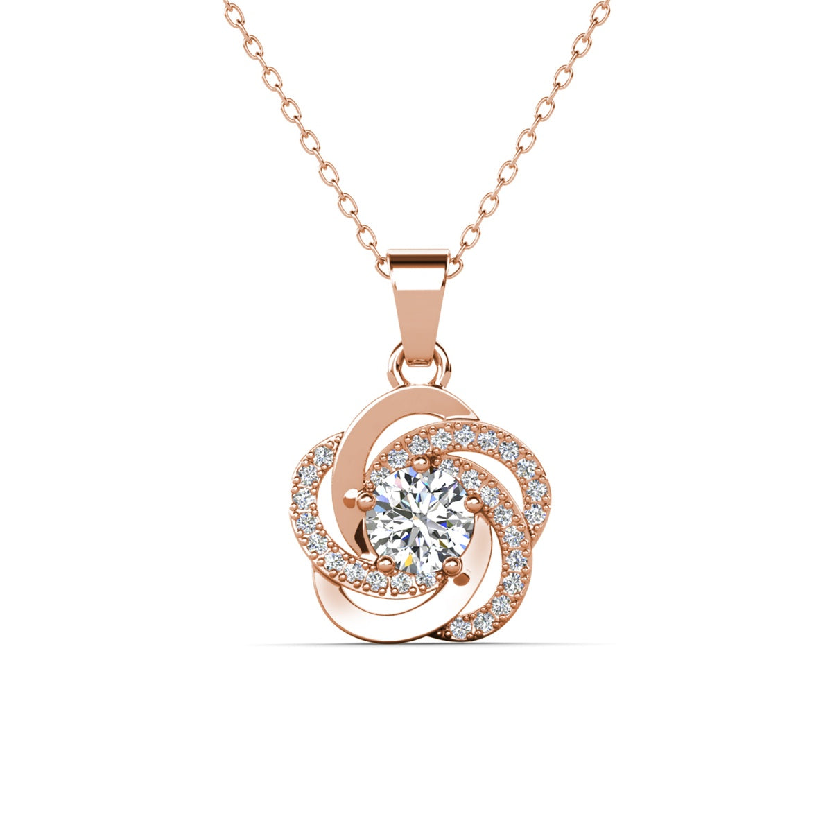 Stella 18k White Gold Plated Crystal Pendant Necklace with Simulated Diamond Crystals