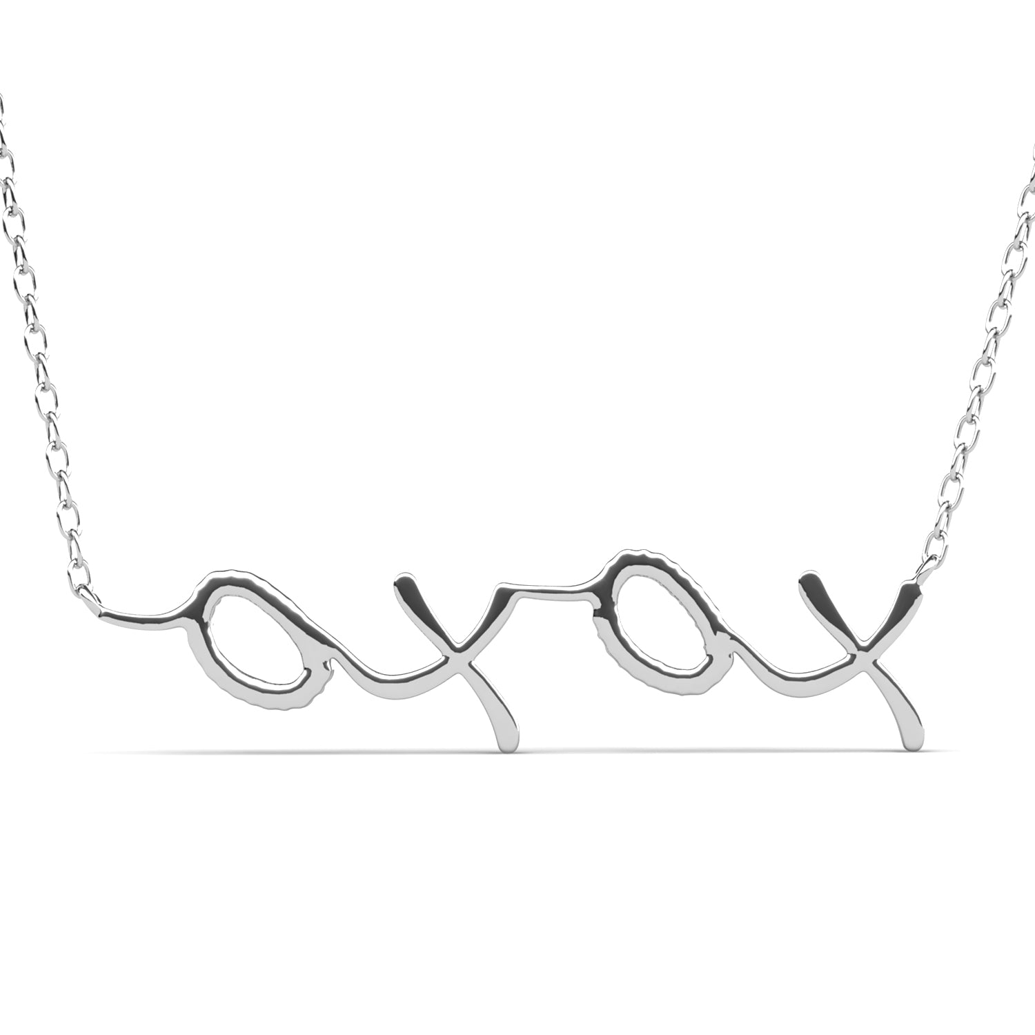 Jocelyn 18k White Gold Plated XOXO Pendant Necklace with Swarovski Crystals