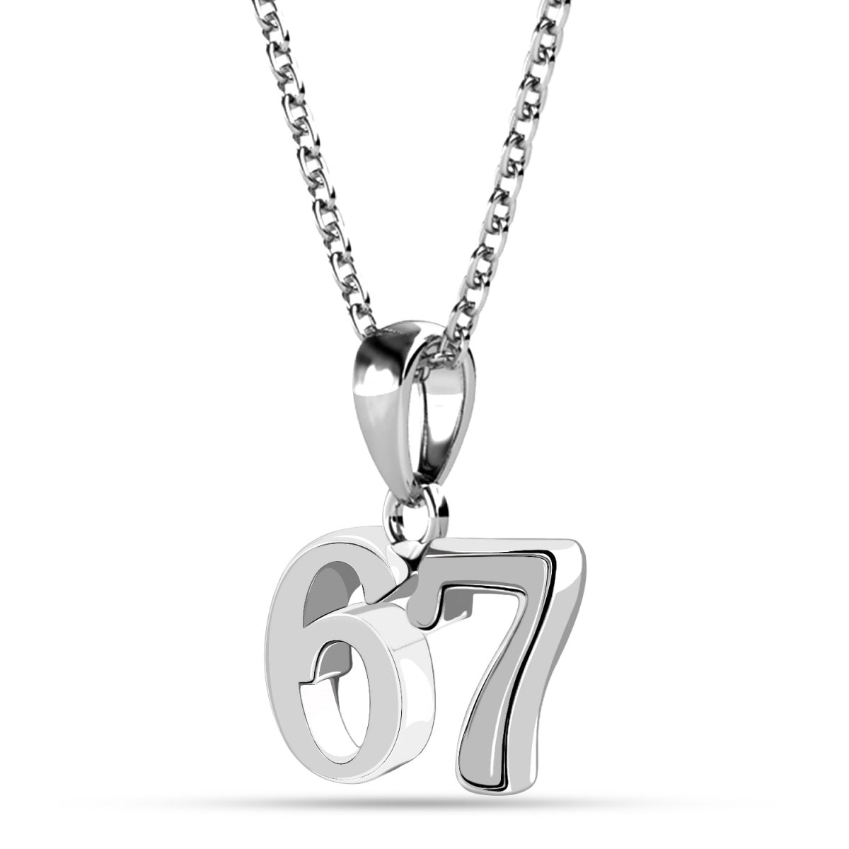 Danna 18k White Gold Plated 67 Pendant Necklace for Women