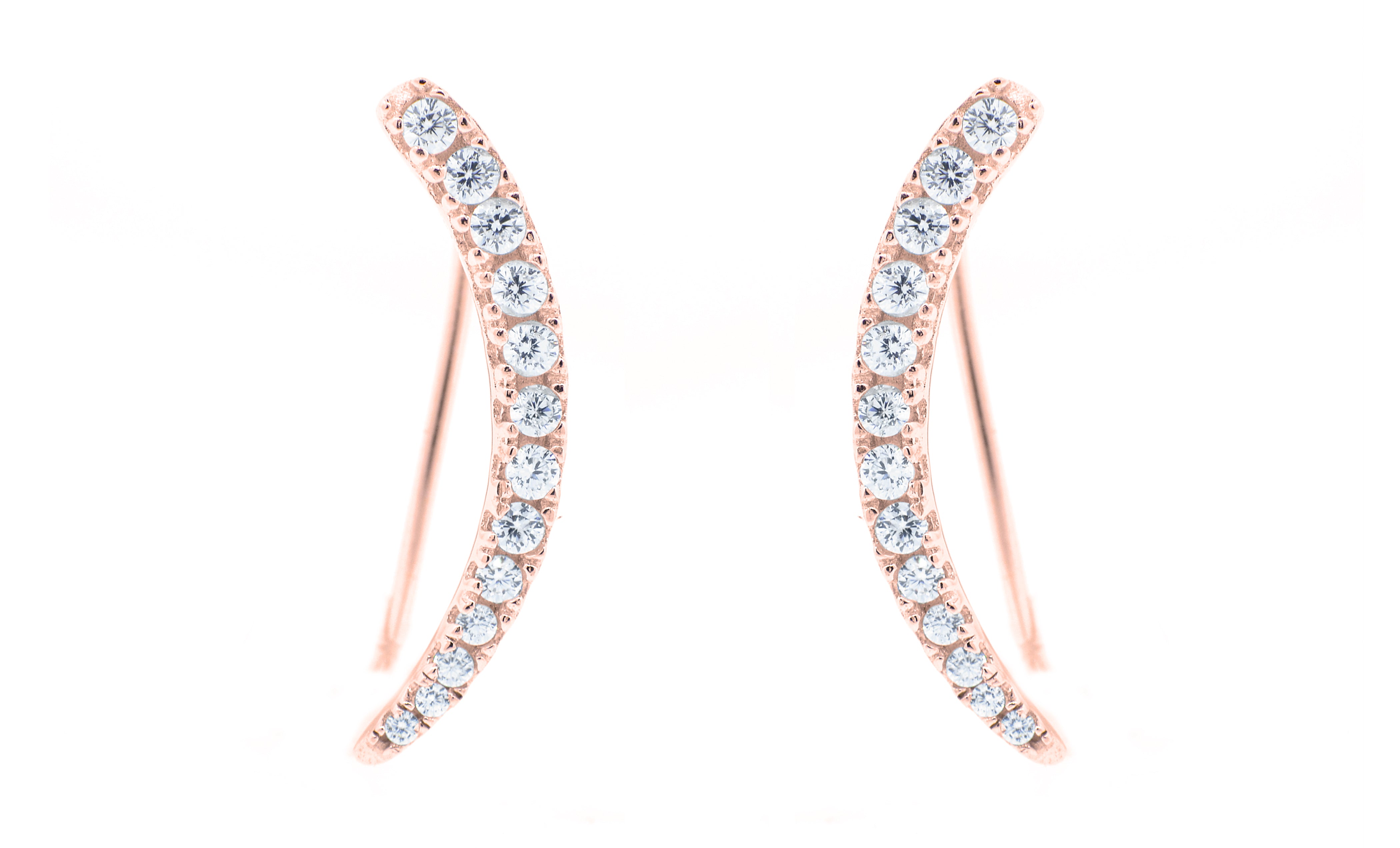 Camila 18k White Gold Plated Sterling Silver Ear Climber Earrings