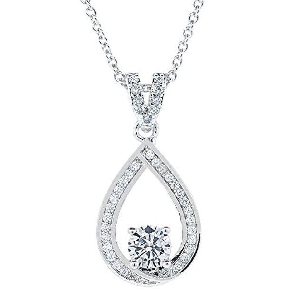 Arabella 18k White Gold Plated Teardrop Necklace with Simulated Diamond Crystals