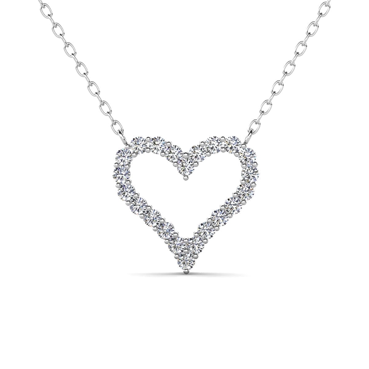 Bristol 18k White Gold Plated Heart Necklace with Swarovski Crystals & Heartfelt Message for Daughter