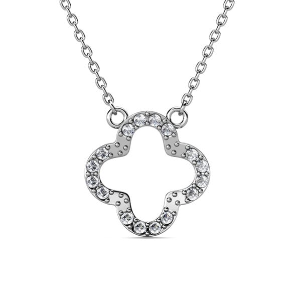 Cassandra 18k White Gold Plated Crystal Necklace