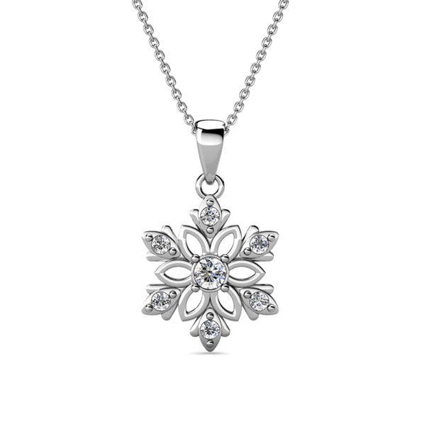 Sunny 18k White Gold Plated Crystal Necklace with Swarovski Crystals