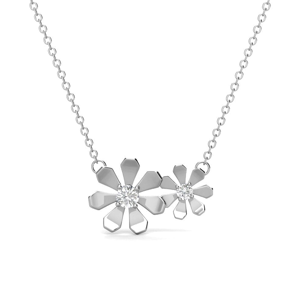 Daisy 18k White Gold Plated Flower Necklace with Swarovski Crystals & Heartfelt Message for Daughter