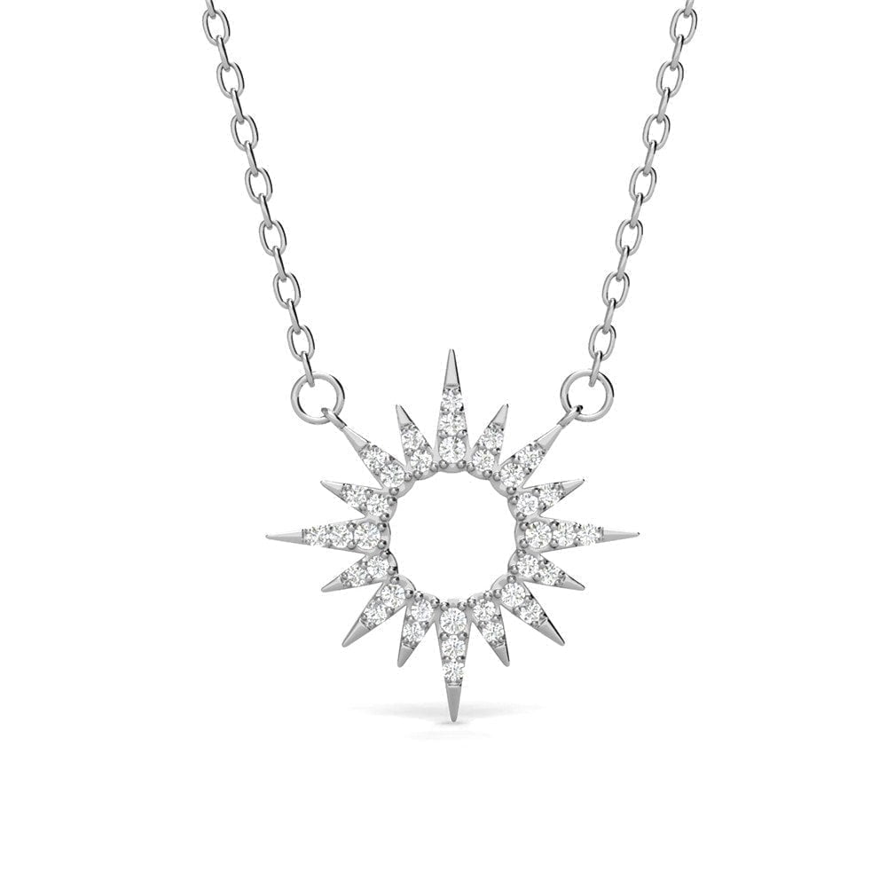 Evie 18k White Gold Plated Sun Necklace with Swarovski Crystals & Heartfelt Message for Daughter