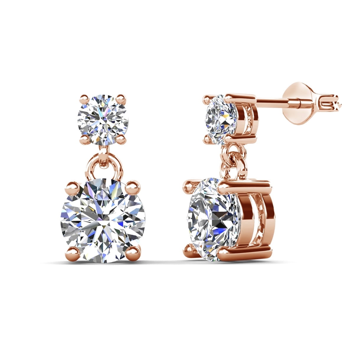 Jasmine 18k White Gold Plated Necklace and Earrings Jewelry Set with Swarovski Crystals