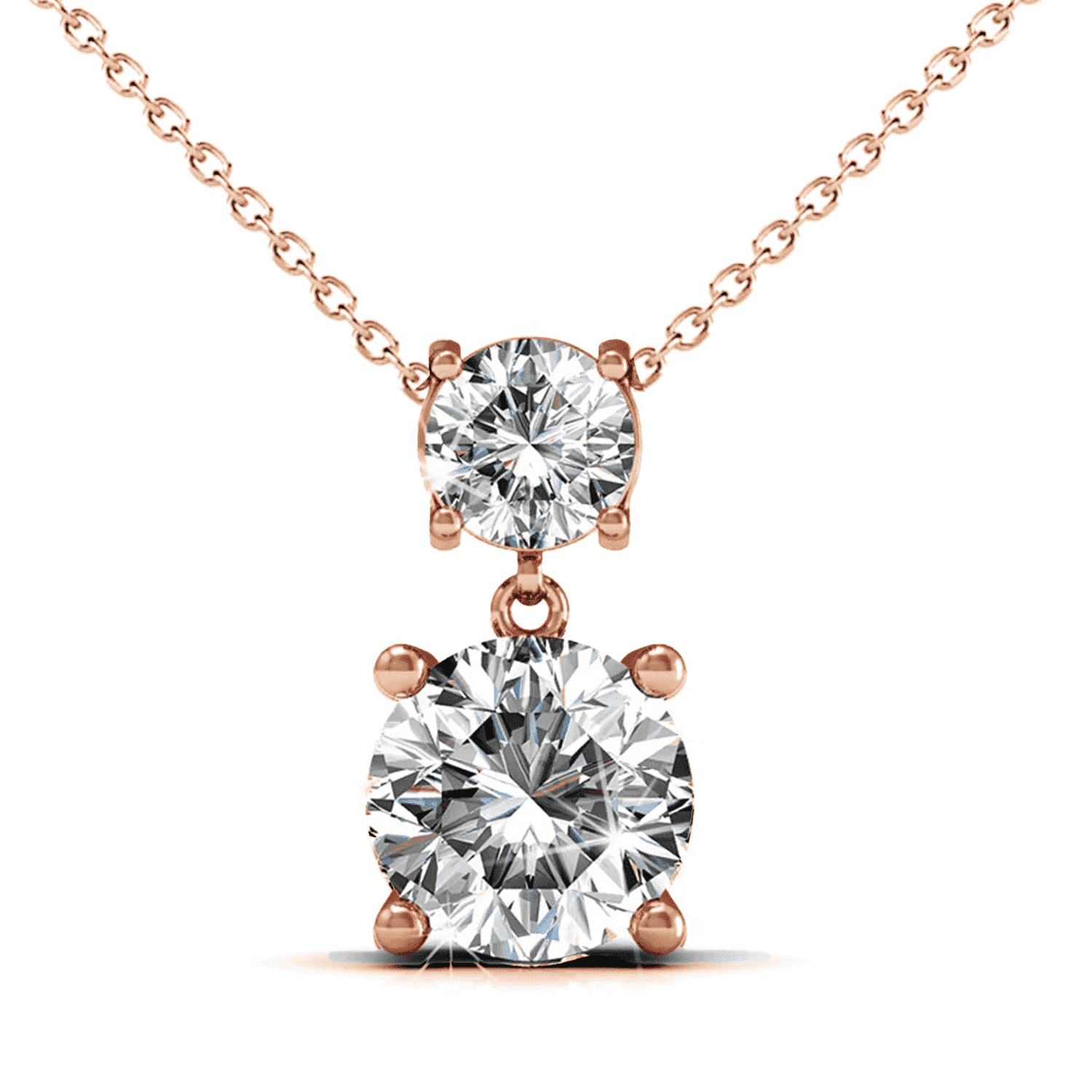 Jasmine 18k White Gold Plated Necklace and Earrings Jewelry Set with Swarovski Crystals