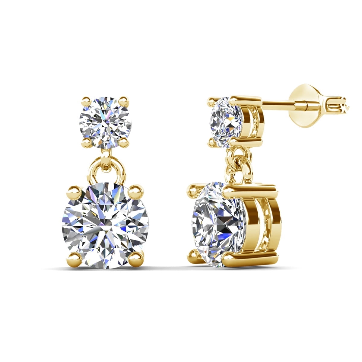 Jasmine 18k White Gold Plated Necklace and Earrings Jewelry Set with Swarovski Crystals