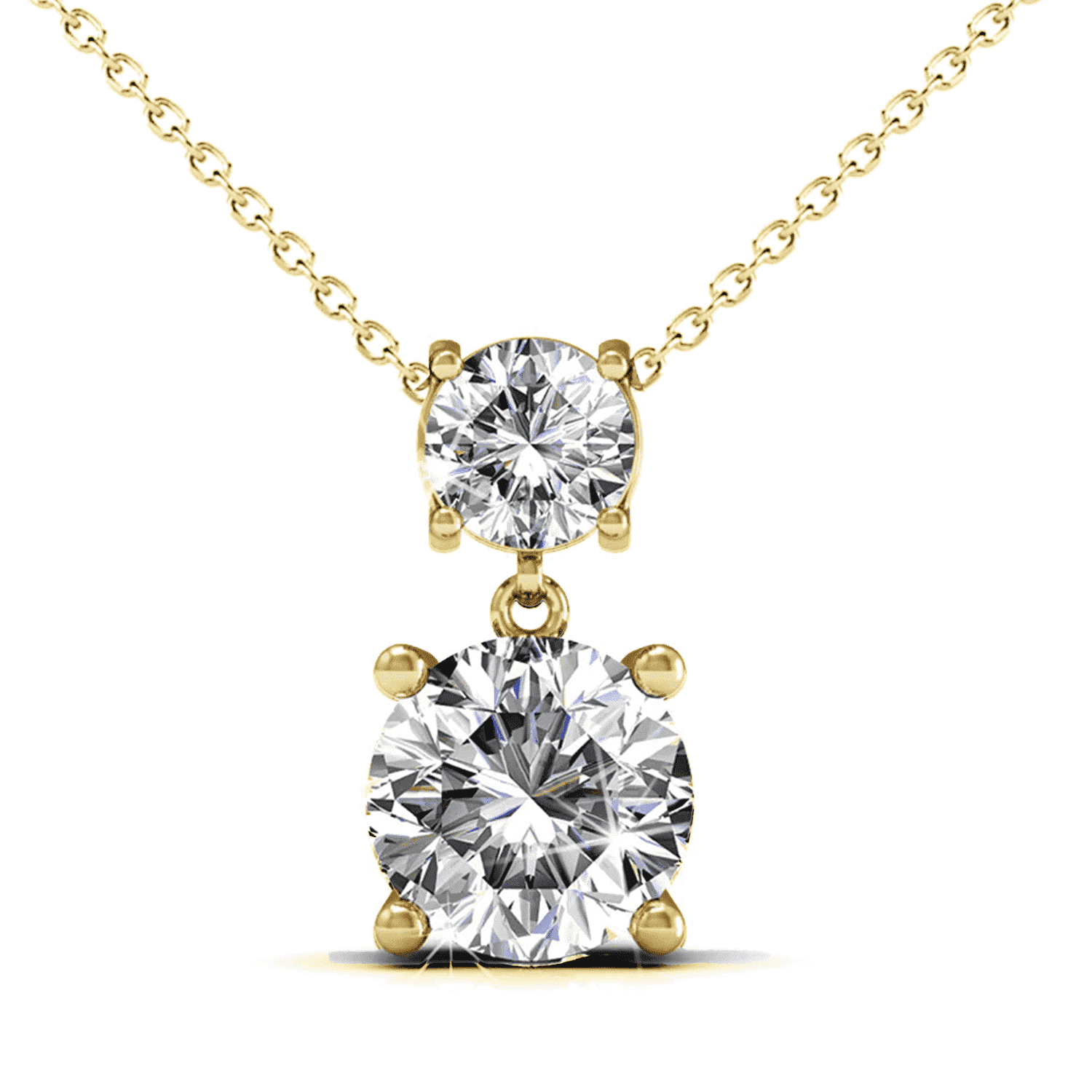 Jasmine 18k White Gold Plated Necklace and Earrings Jewelry Set with Swarovski Crystals