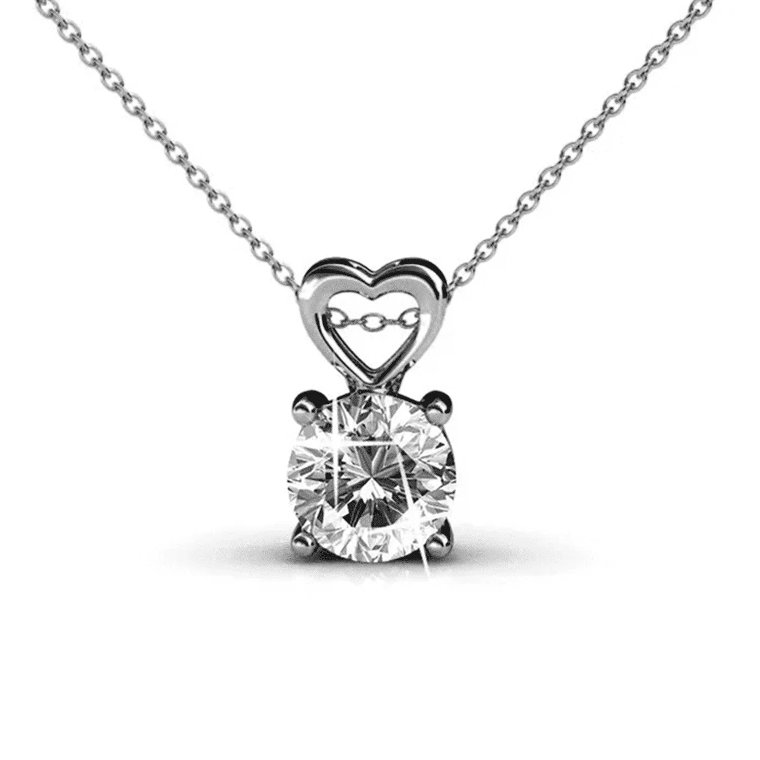 Marian 18k White Gold Plated Pendant Necklace with Swarovski Crystals