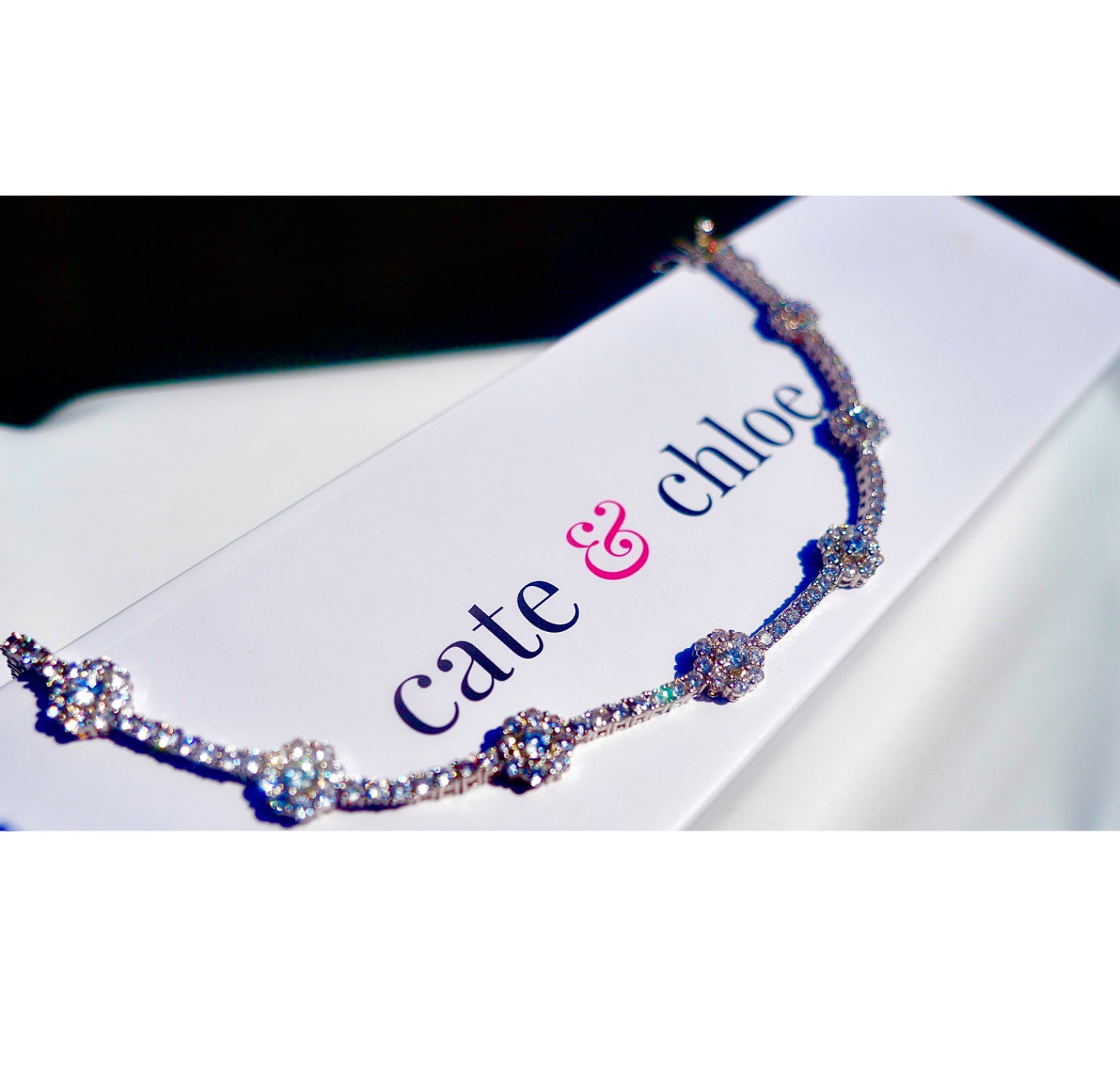 Leah 18k White Gold Plated Tennis Bracelet with Simulated Diamond Crystals