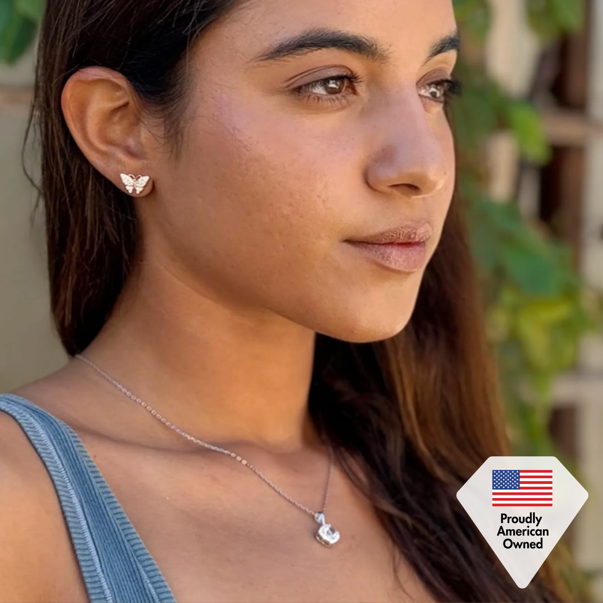 Celeste 18k White Gold Plated Pendant Necklace with Swarovski Crystals