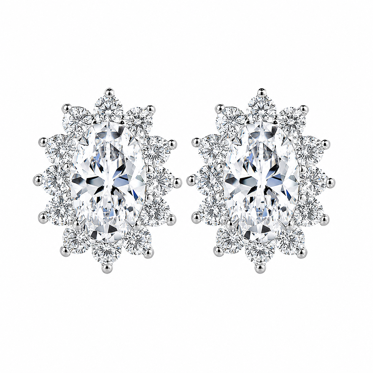 Eloise, Stella, Sage 18k White Gold Plated Stud Earrings for Women  (3 Pair Set)