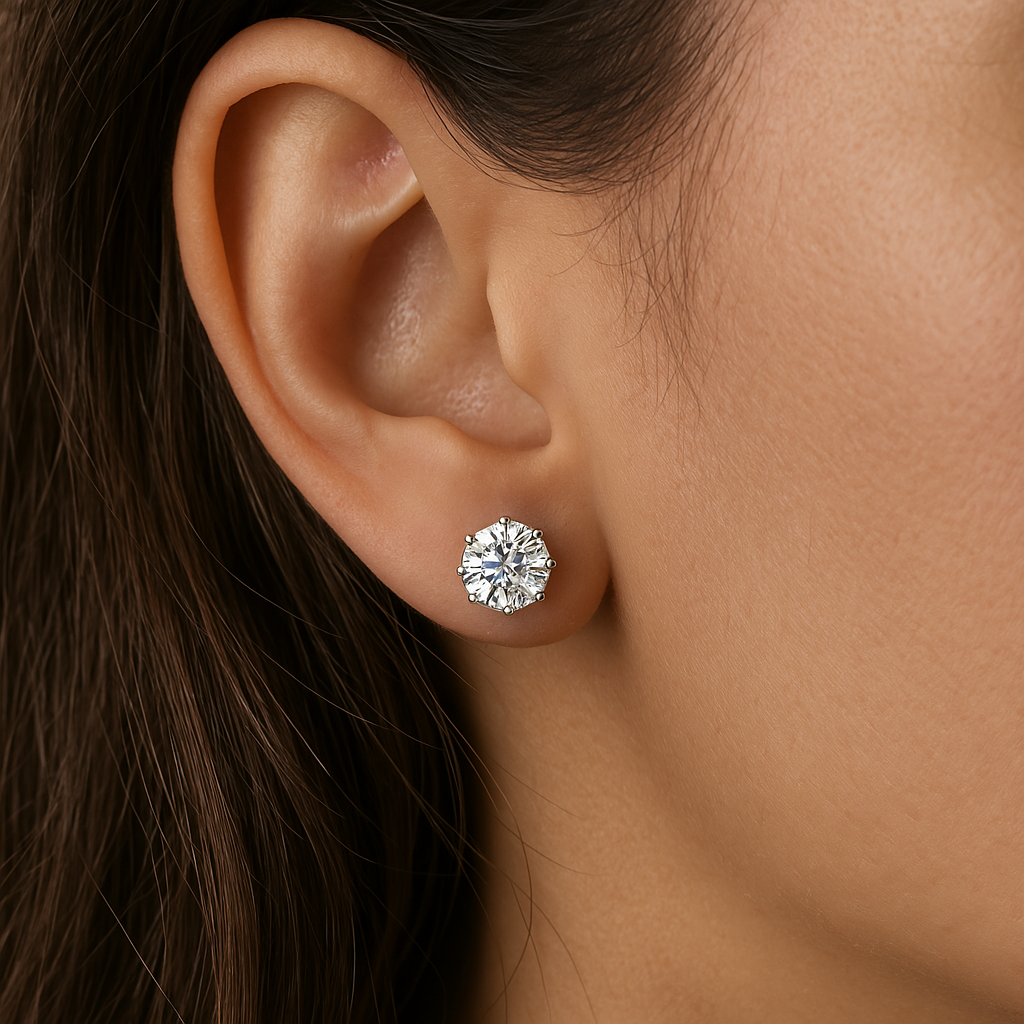 Eden 18k White Gold Plated Crystal Stud Earrings with Swarovski Crystals - FAB FAV