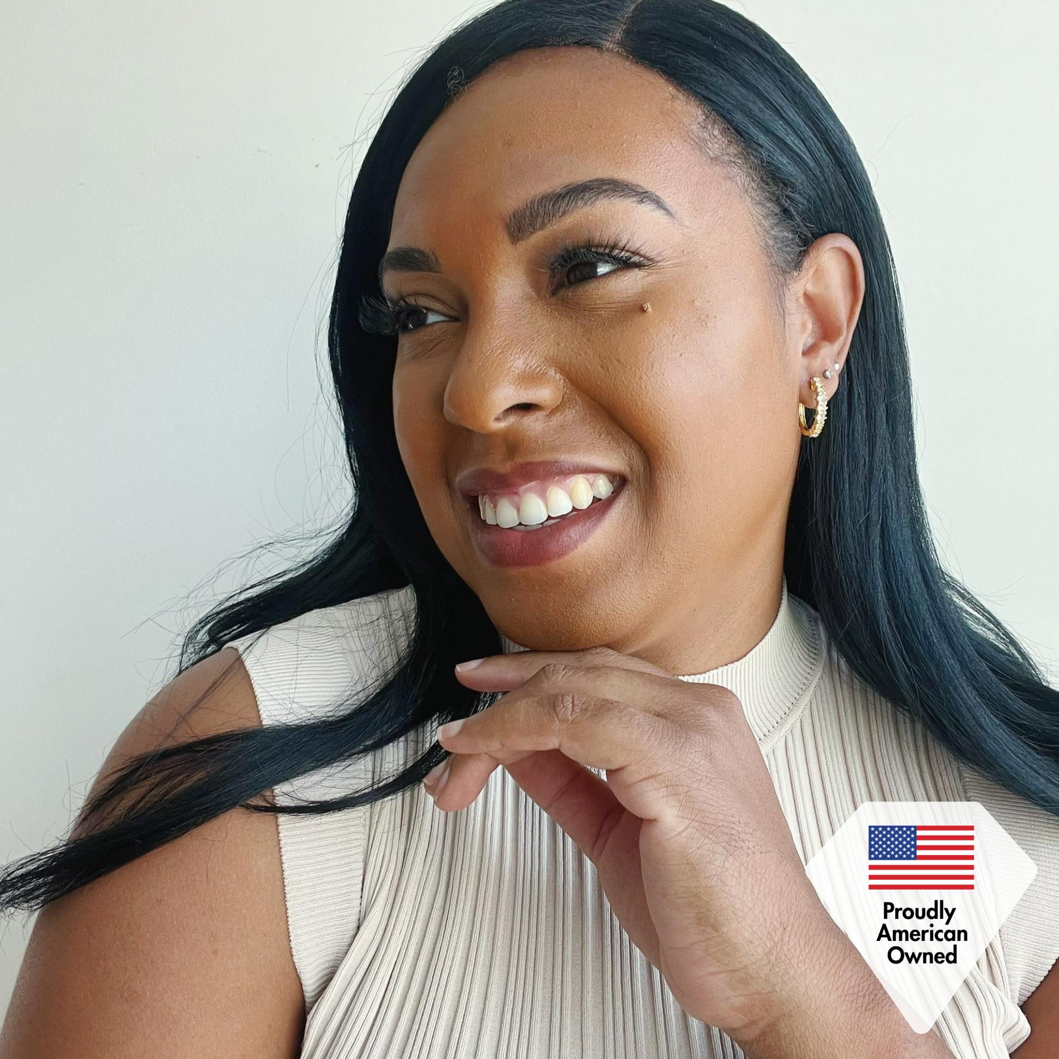 Claire 18k 白金镀金环形耳环配施华洛世奇水晶