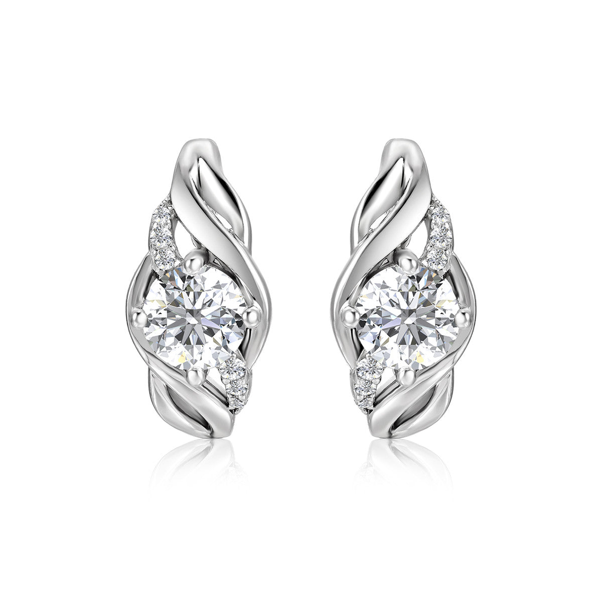 Moissanite by Cate & Chloe Evelyn Sterling Silver Drop Earrings with Moissanite Crystals