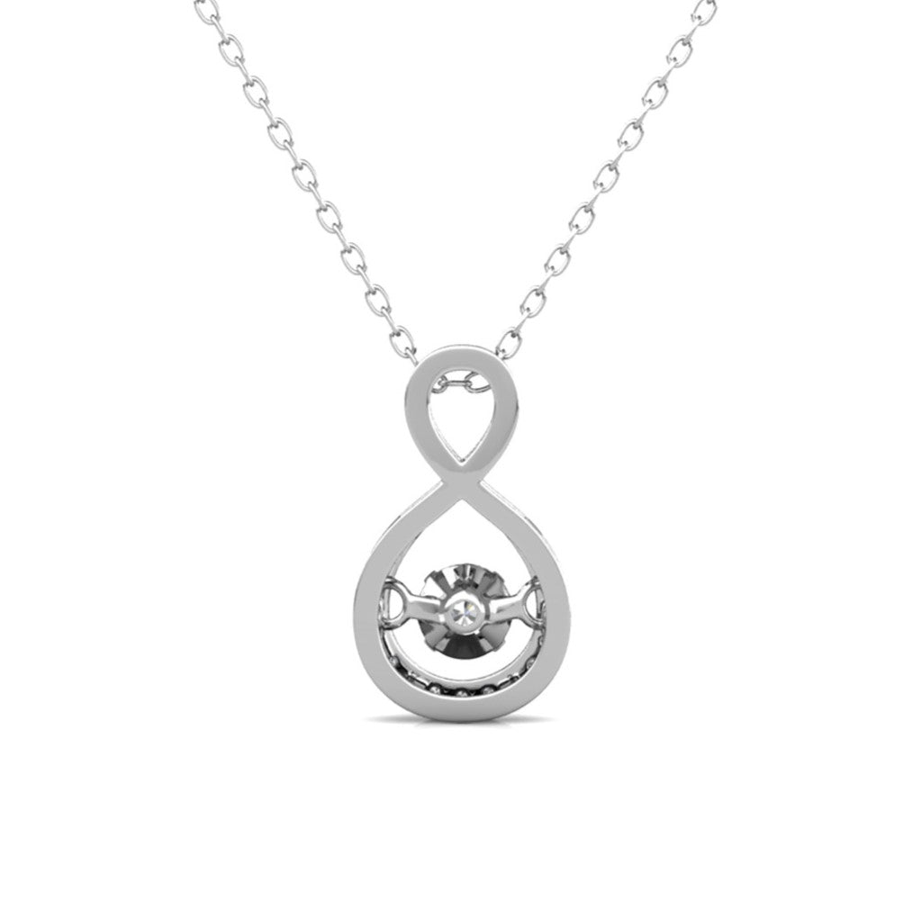 Martha 18k White Gold Plated Infinity Dancing Pendant Necklace with Swarovski Crystals