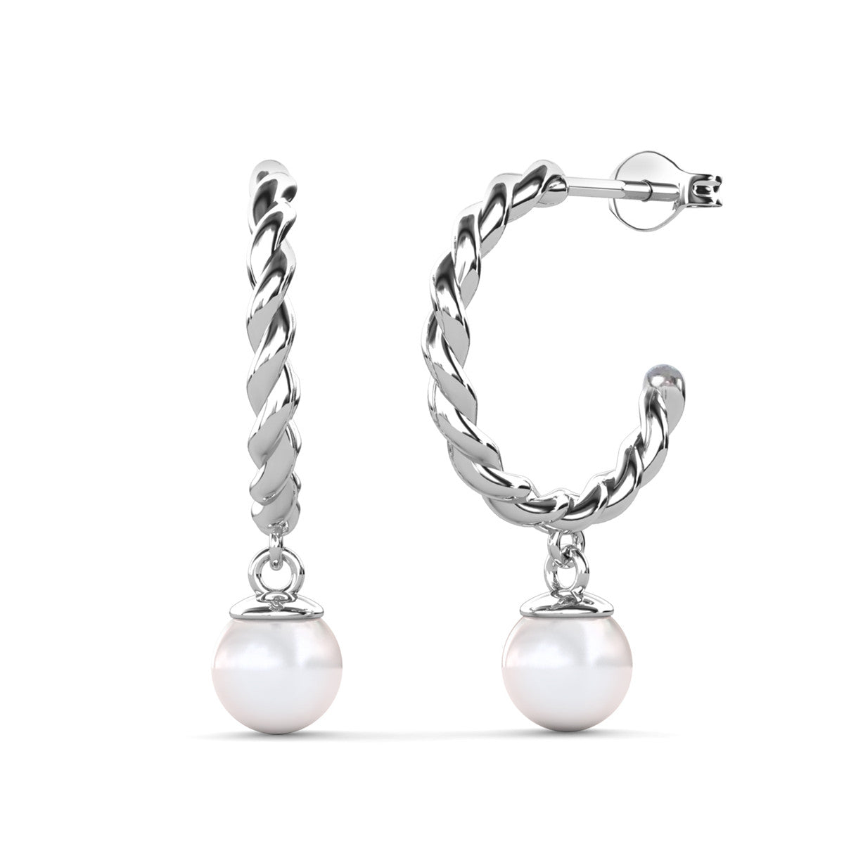 Cheyanne, Vivienne, Sasha 18k White Gold Plated Earring Stacking Set