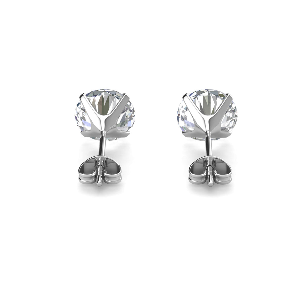Moissanite by Cate & Chloe Vera Sterling Silver Stud Earrings with Moissanite Crystals