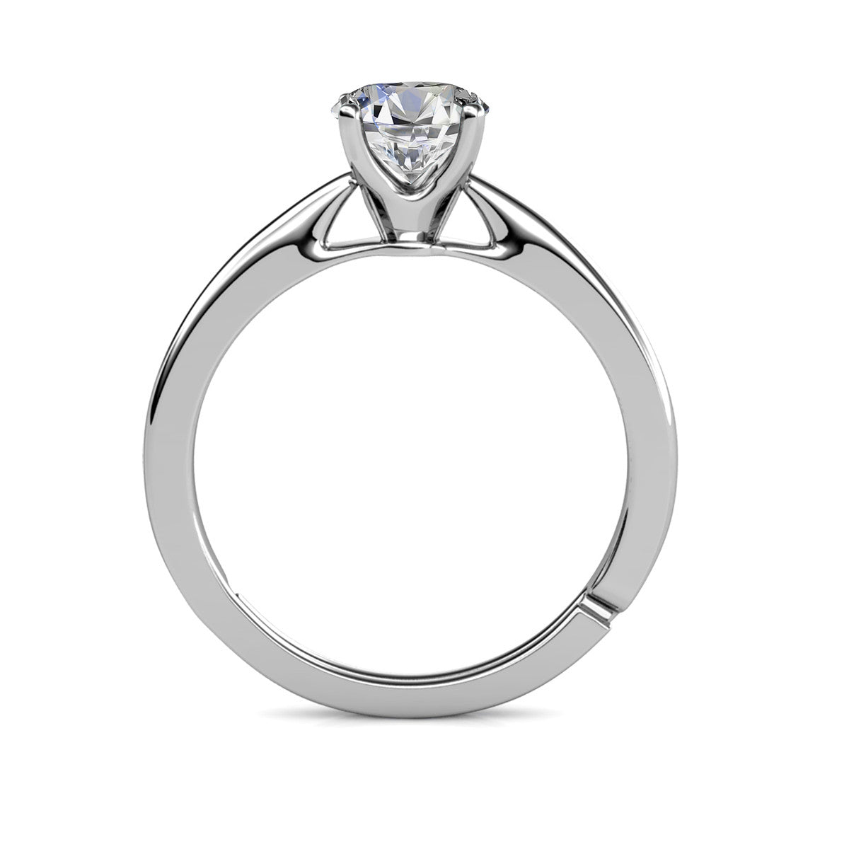 Moissanite by Cate & Chloe Abigail Sterling Silver Ring with Moissanite Crystals