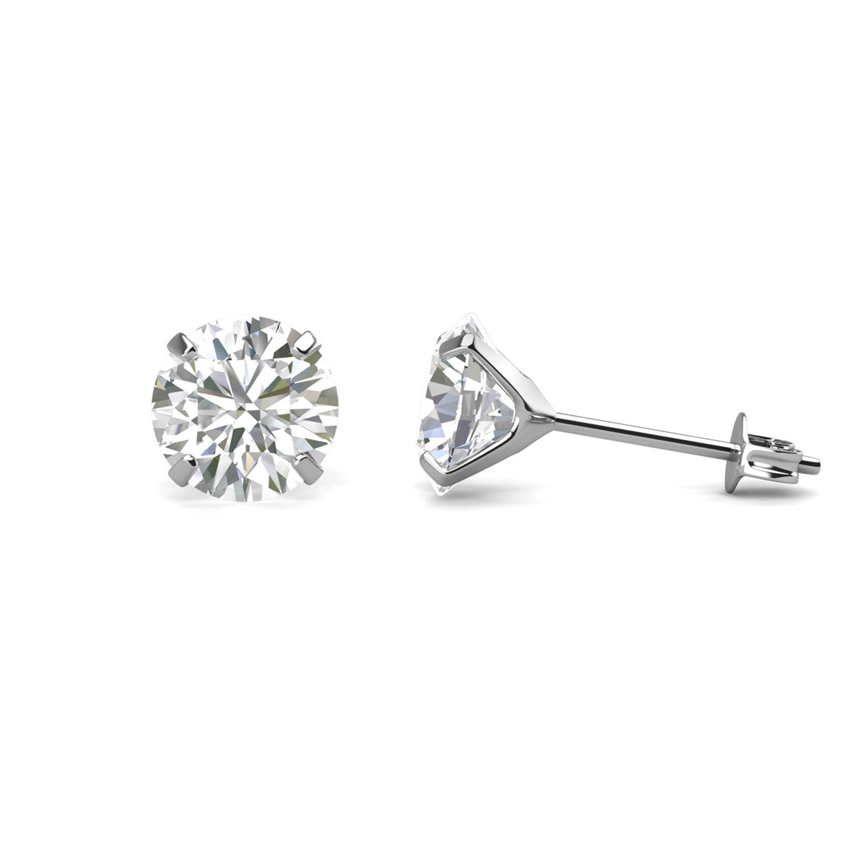Moissanite by Cate & Chloe Vera Sterling Silver Stud Earrings with Moissanite Crystals