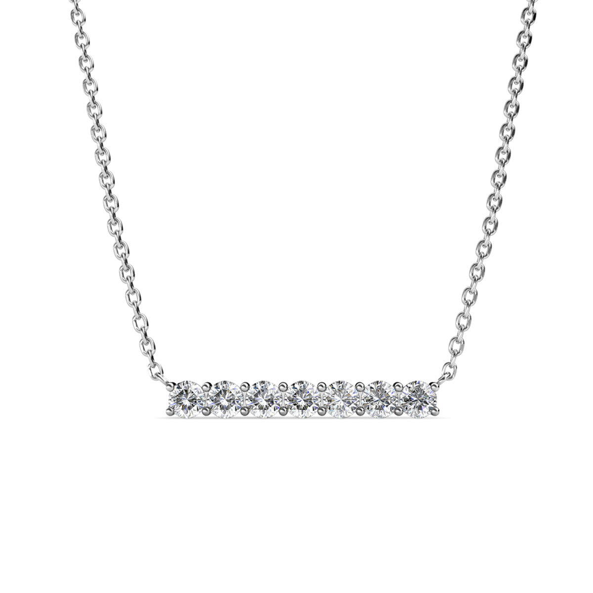 Lynn 18k White Gold Plated Crystal Bar Necklace & To Bridesmaid Leaf Card