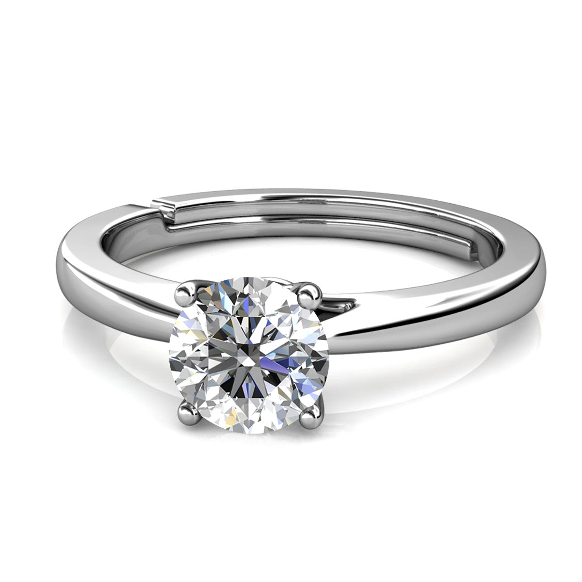 Moissanite by Cate & Chloe Abigail Sterling Silver Ring with Moissanite Crystals
