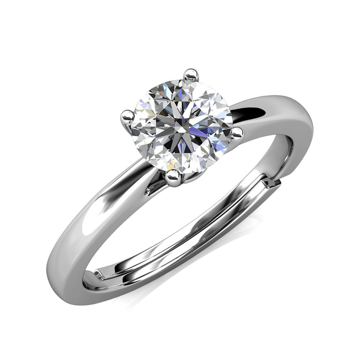 Moissanite by Cate & Chloe Abigail Sterling Silver Ring with Moissanite Crystals