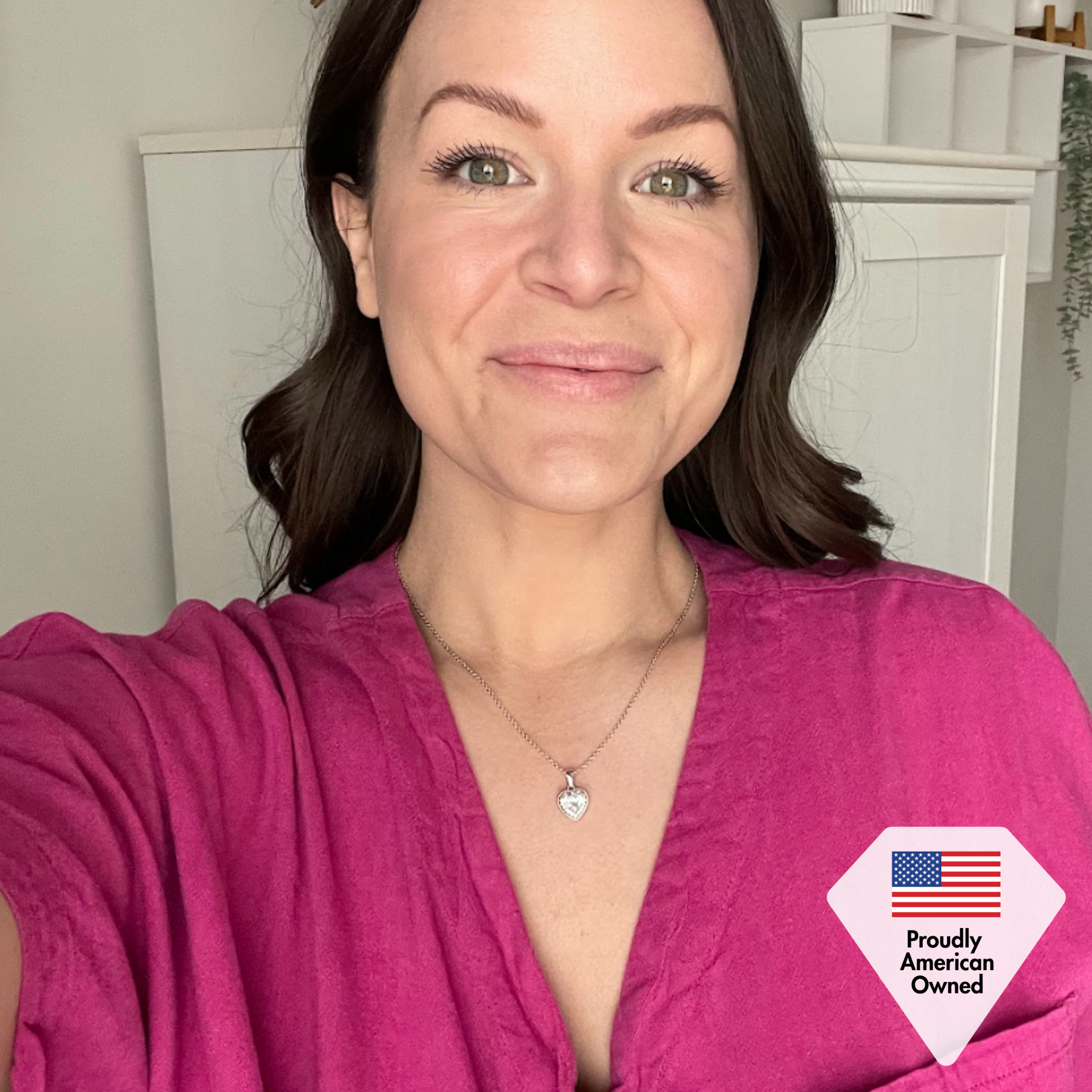 Coraline 18k White Gold Plated Heart Pendant Necklace with Simulated Diamond Crystals