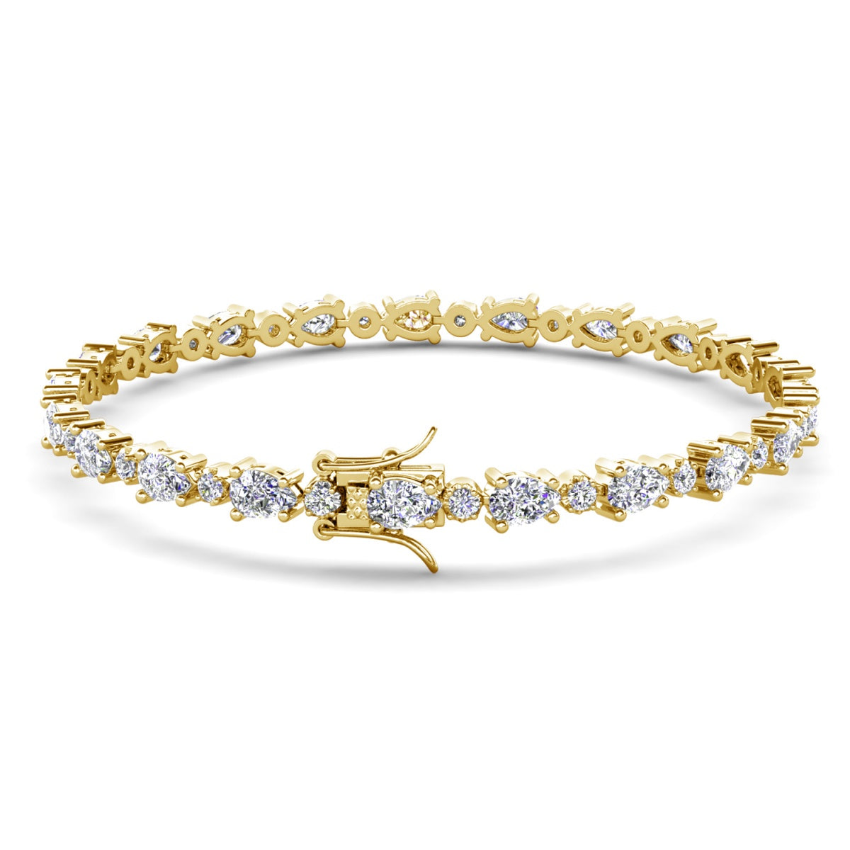 Katelynn 18k White Gold Plated Tennis Bracelet with Simulated Diamond Crystals