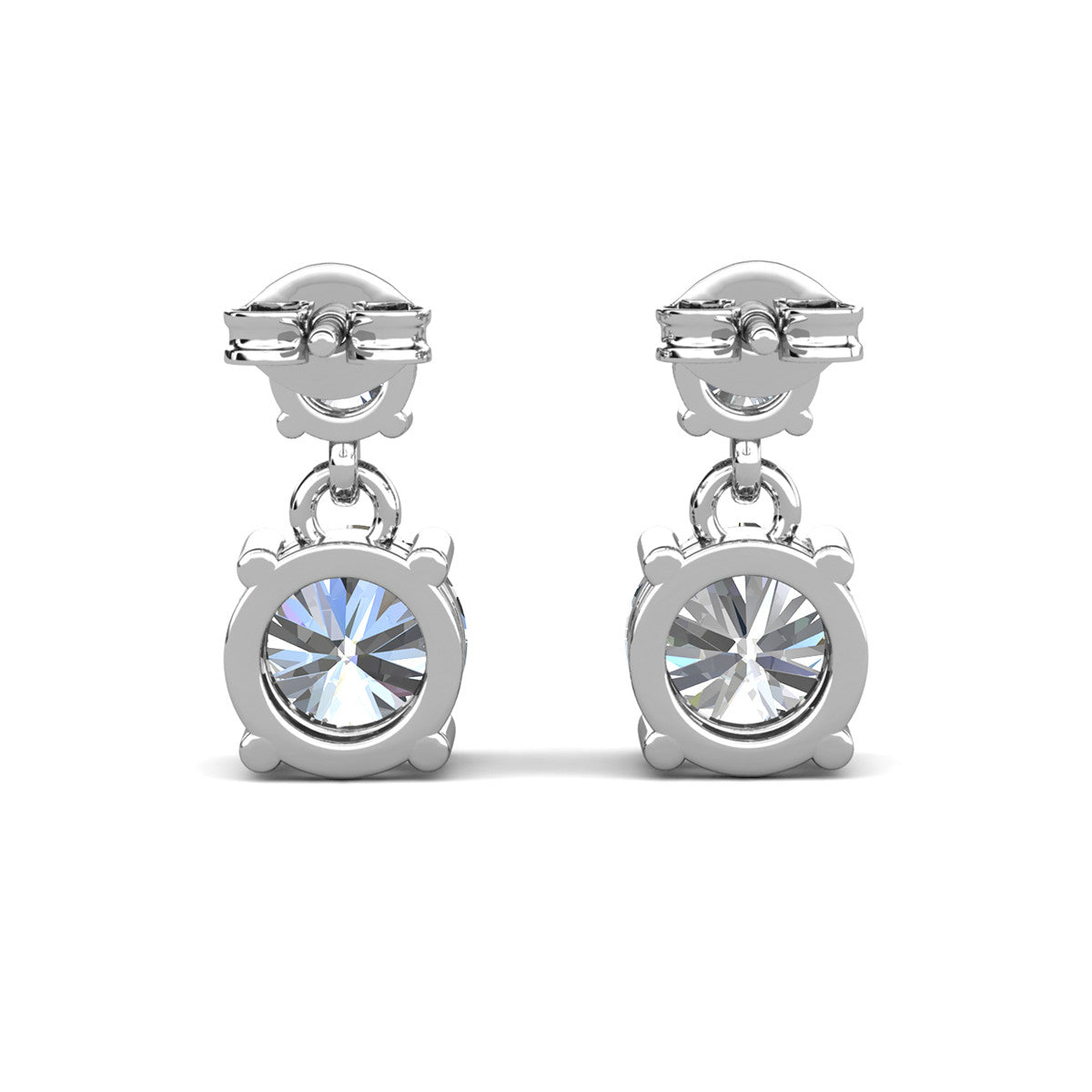 Jasmine 18k White Gold Plated Drop Earrings with Swarovski Crystals